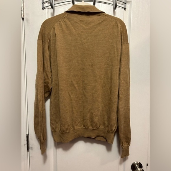 Vintage Belford classic 100% extra fine Merino Wool sweater men’s XL camel brown - Picture 2 of 16